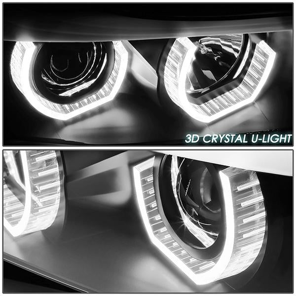 LED DRL U-Halo Sequential Switchback Projector Headlights<br>06-08 BMW 323i 328i/Xi 335Xi, 2006 325Xi 330i/Xi