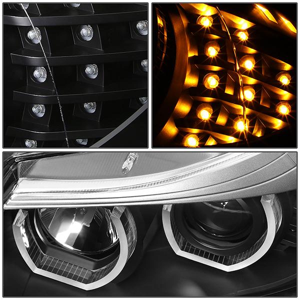 LED DRL U-Halo Sequential Switchback Projector Headlights<br>06-08 BMW 323i 328i/Xi 335Xi, 2006 325Xi 330i/Xi