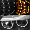 LED DRL U-Halo Sequential Switchback Projector Headlights<br>06-08 BMW 323i 328i/Xi 335Xi, 2006 325Xi 330i/Xi