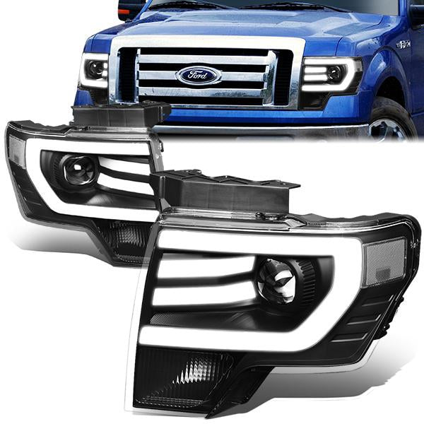 LED DRL Projector Headlights<br>09-14 Ford F-150