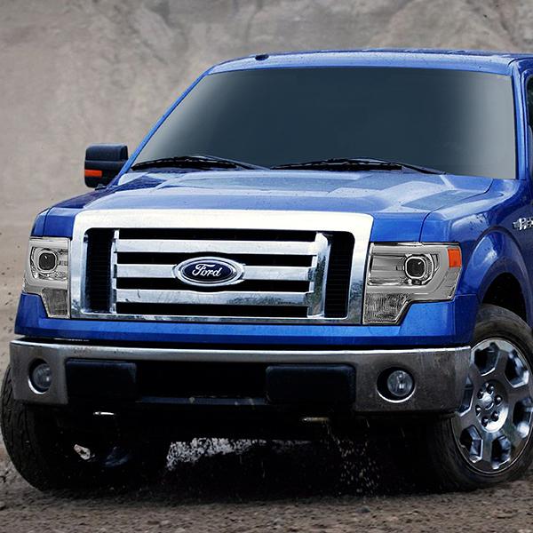 LED DRL Projector Headlights<br>09-14 Ford F-150