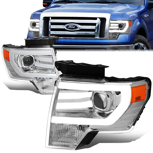 LED DRL Projector Headlights<br>09-14 Ford F-150