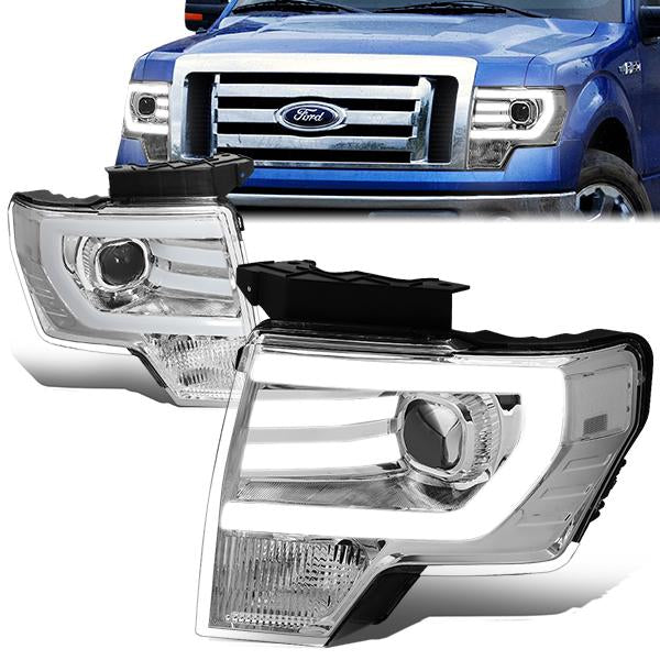 LED DRL Projector Headlights<br>09-14 Ford F-150