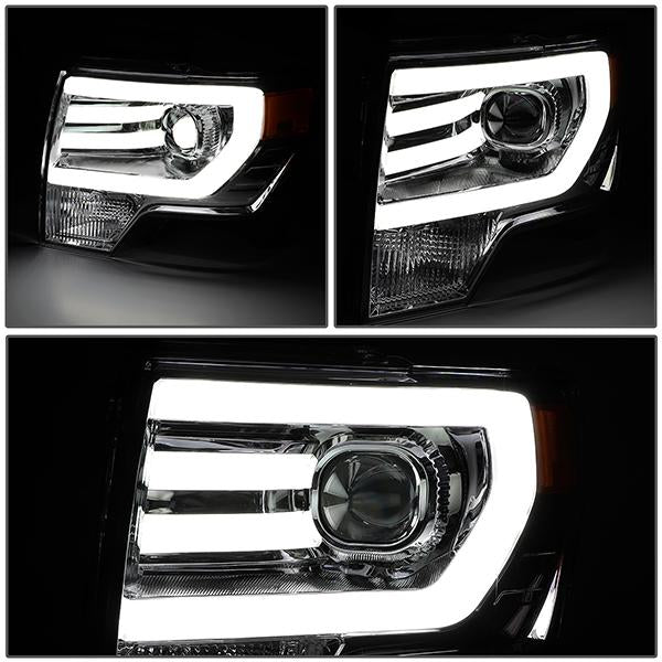 LED DRL Projector Headlights<br>09-14 Ford F-150