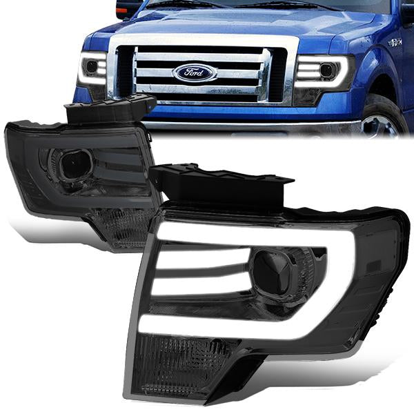 LED DRL Projector Headlights<br>09-14 Ford F-150