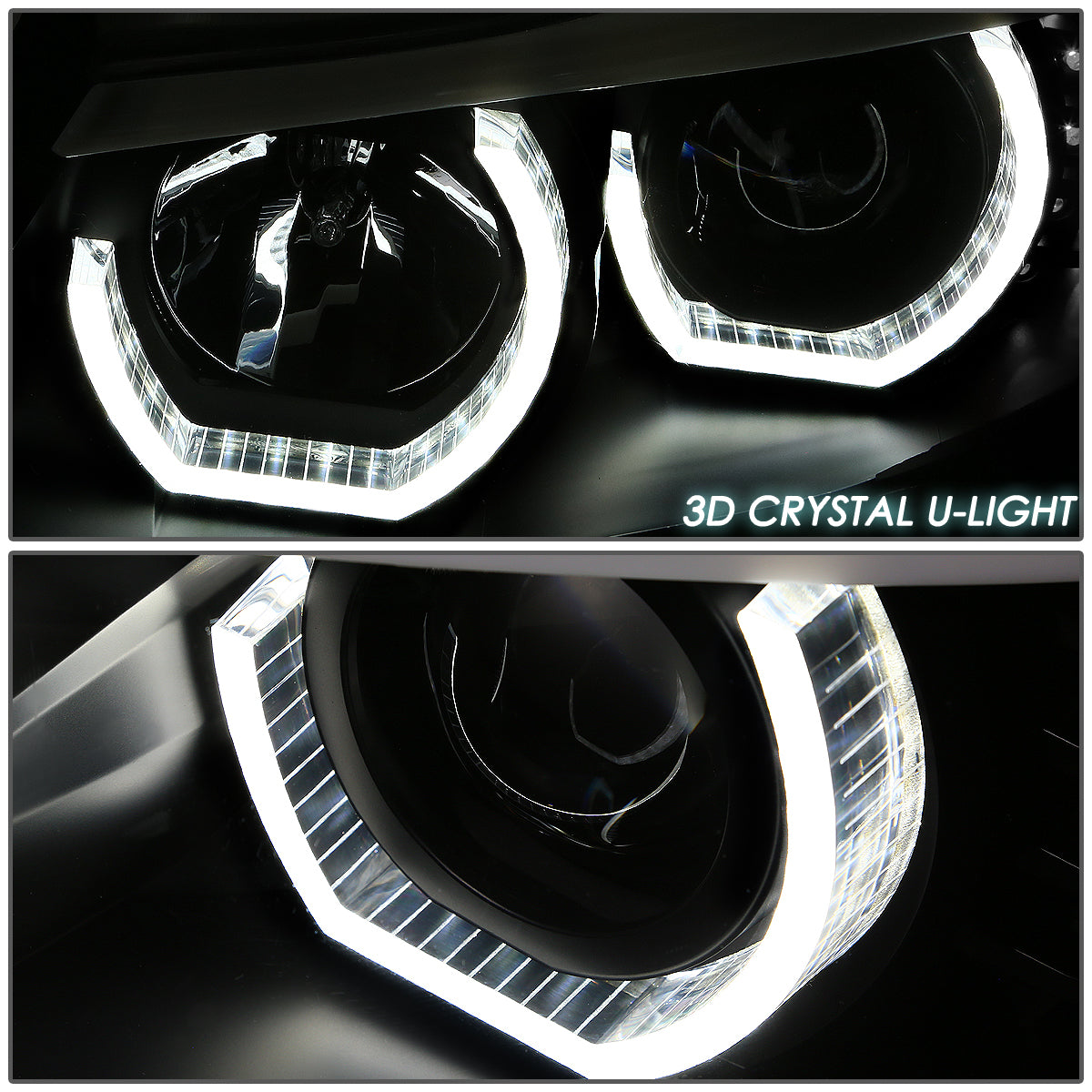 LED DRL U-Halo Projector Headlights<br>12-16 BMW 320i 328i / xDrive, 2016 340i / xDrive