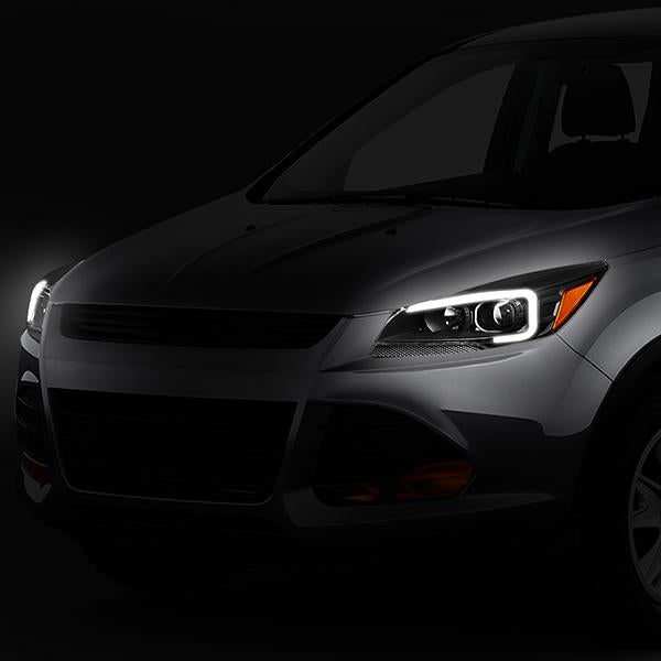 LED DRL Projector Headlights<br>13-16 Ford Escape