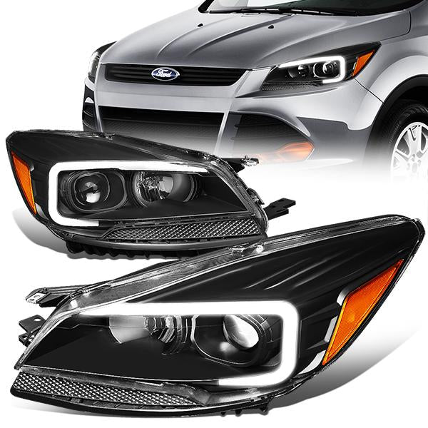 LED DRL Projector Headlights<br>13-16 Ford Escape