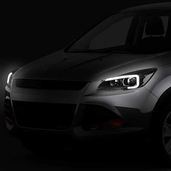 LED DRL Projector Headlights<br>13-16 Ford Escape