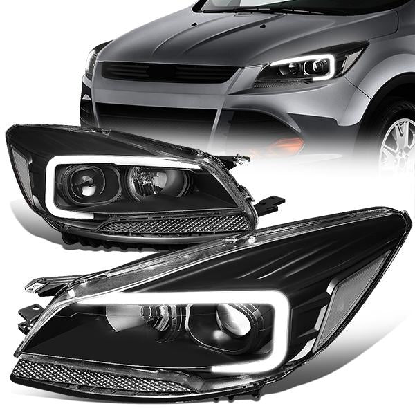 LED DRL Projector Headlights<br>13-16 Ford Escape