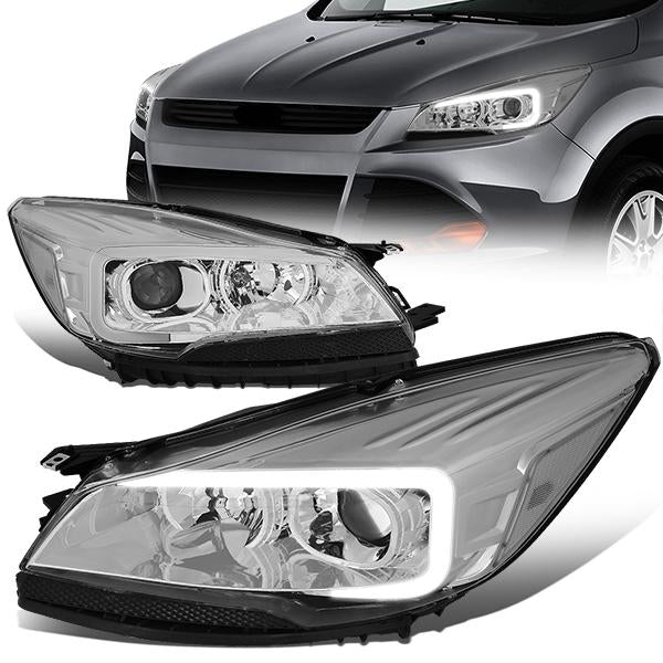 LED DRL Projector Headlights<br>13-16 Ford Escape