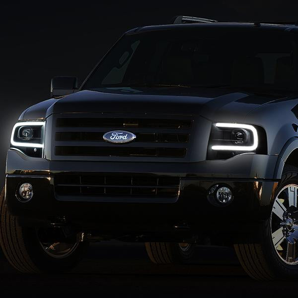 LED DRL Projector Headlights<br>07-14 Ford Expedition