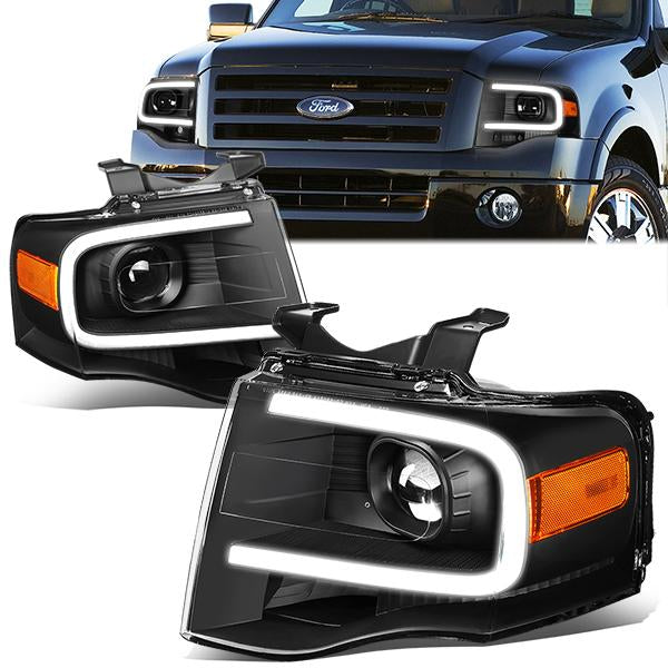 LED DRL Projector Headlights<br>07-14 Ford Expedition