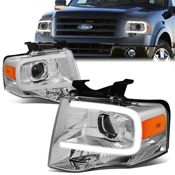 LED DRL Projector Headlights<br>07-14 Ford Expedition