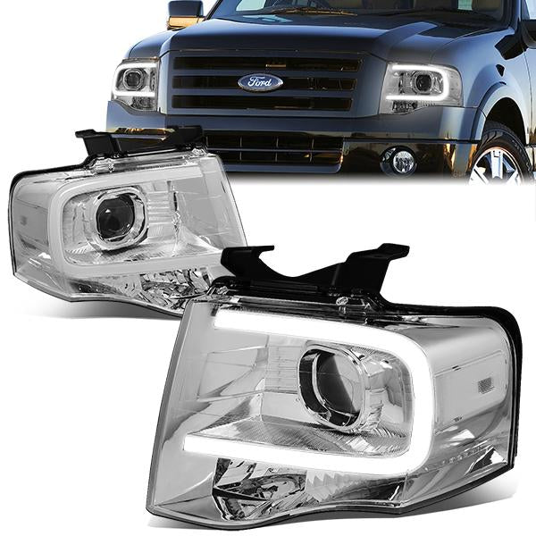 LED DRL Projector Headlights<br>07-14 Ford Expedition