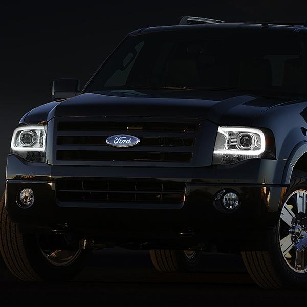 LED DRL Projector Headlights<br>07-14 Ford Expedition