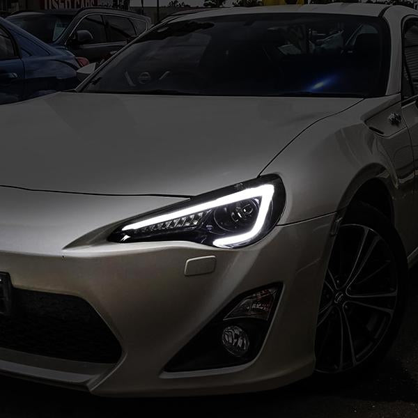 LED DRL Sequential Projector Headlights<br>13-19 Scion FRS Toyota 86 Subaru BRZ