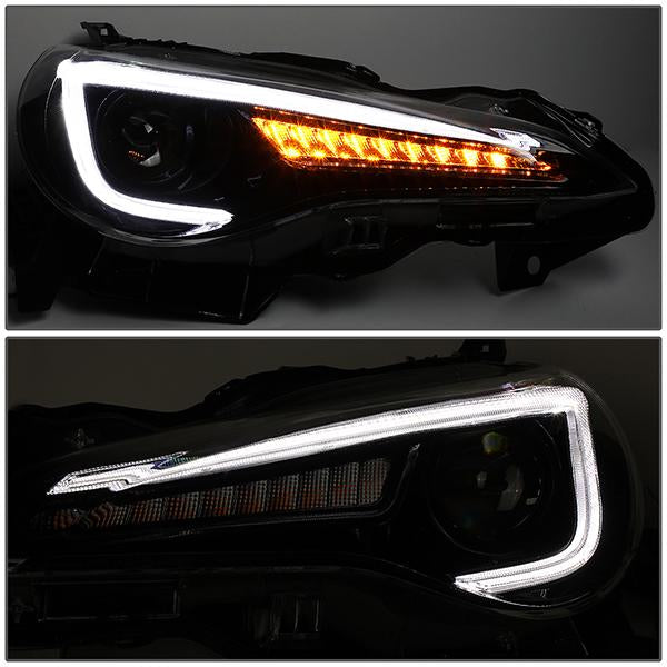 LED DRL Sequential Projector Headlights<br>13-19 Scion FRS Toyota 86 Subaru BRZ