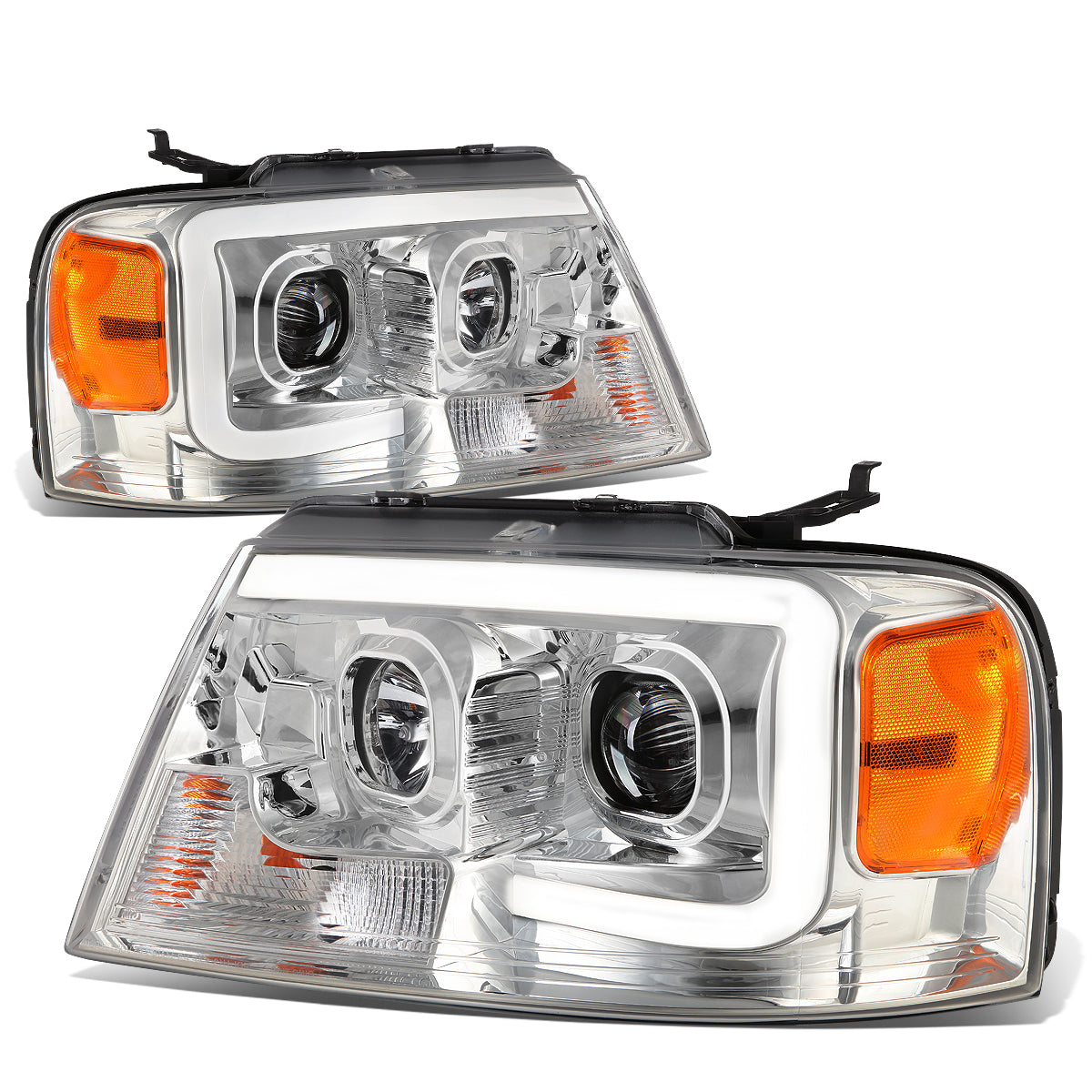 LED DRL Projector Headlights<br>04-08 Ford F-150, 06-08 Lincoln Mark LT