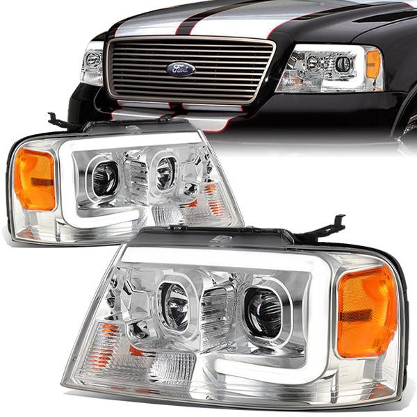 LED DRL Projector Headlights<br>04-08 Ford F-150, 06-08 Lincoln Mark LT