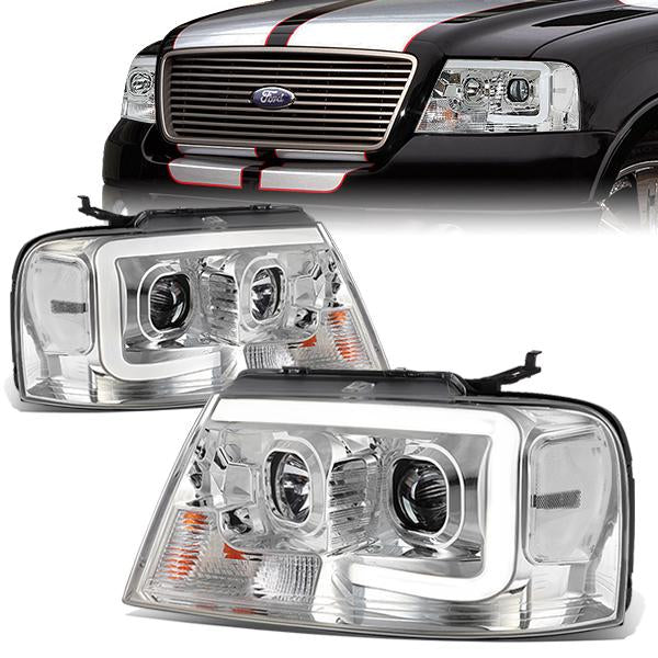 LED DRL Projector Headlights<br>04-08 Ford F-150, 06-08 Lincoln Mark LT