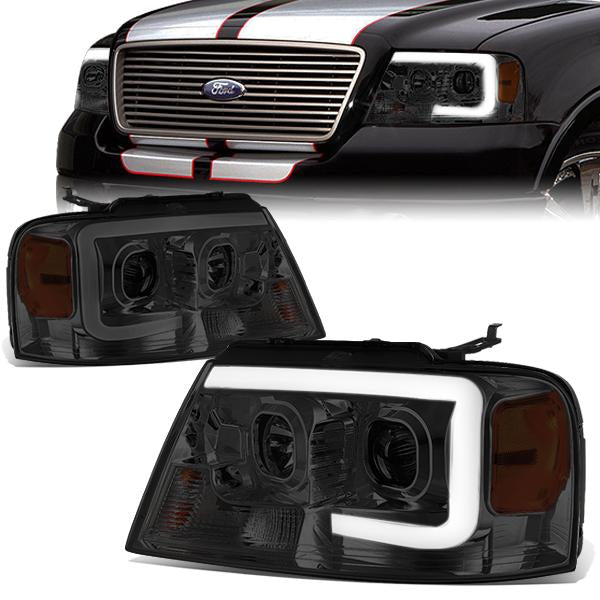 LED DRL Projector Headlights<br>04-08 Ford F-150, 06-08 Lincoln Mark LT