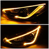 LED DRL Projector Headlights<br>11-13 Hyundai Elantra