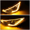 LED DRL Projector Headlights<br>11-13 Hyundai Elantra