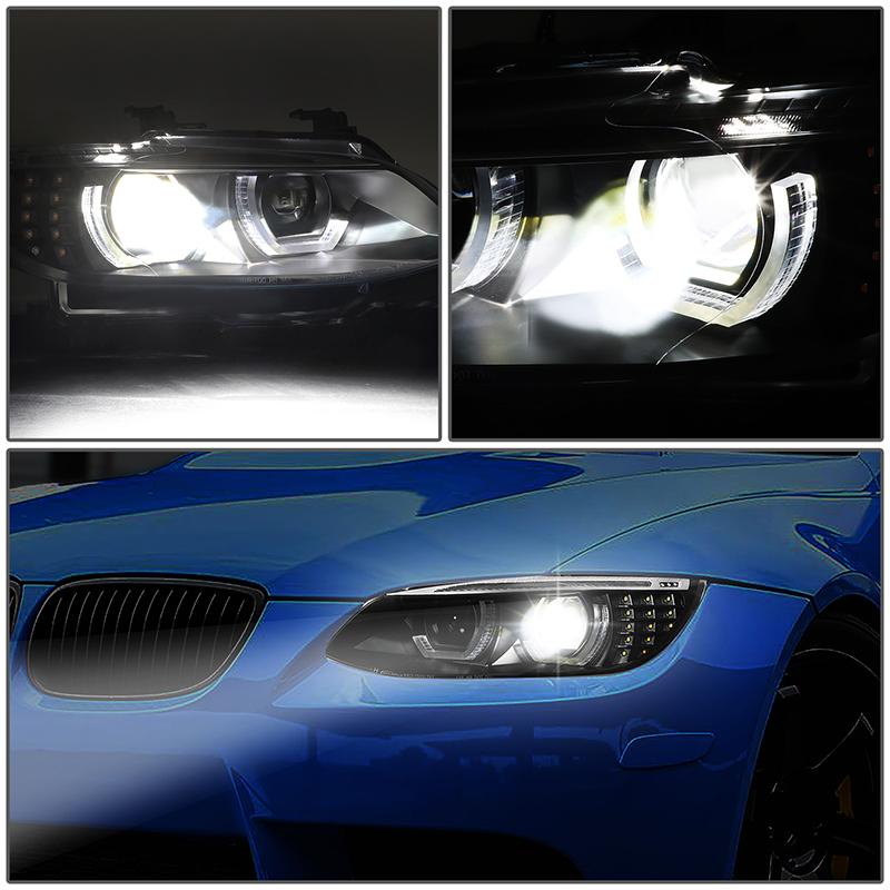 LED DRL Sequential Projector Headlights<br>07-10 BMW 328i 335i / Xi / xDrive