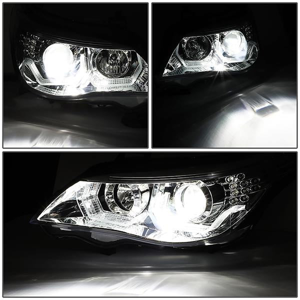 LED DRL U-Halo Sequential Projector Headlights<br>04-07 BMW 525i 530i, 06-07 525Xi 530Xi 550i