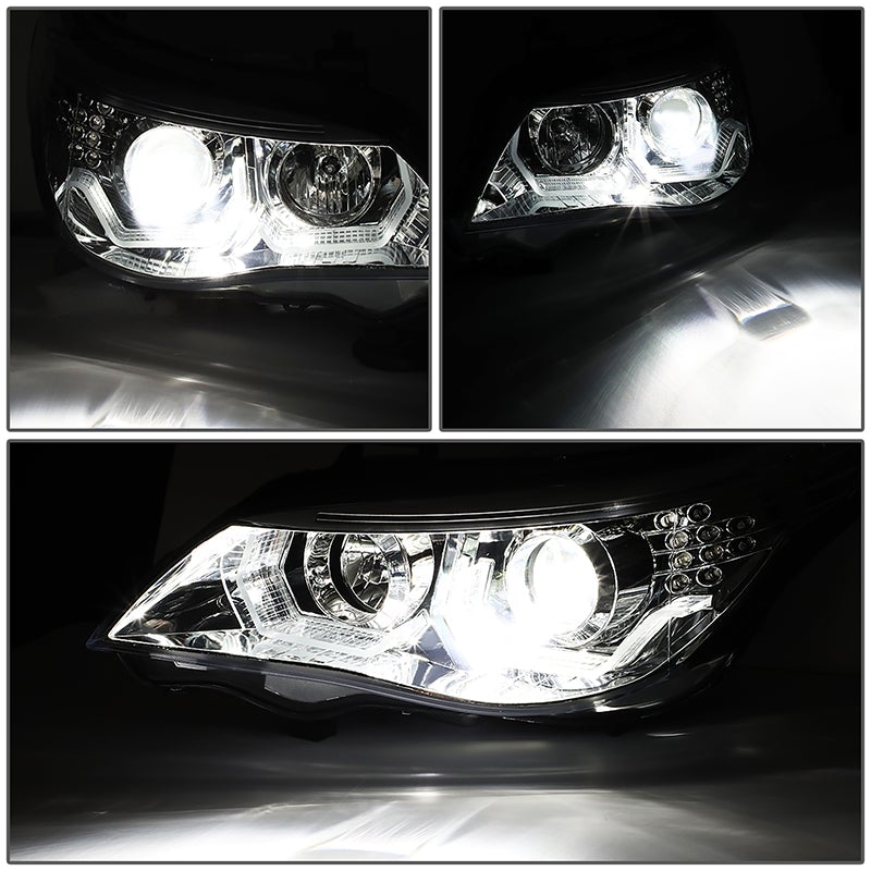 LED DRL U-Halo Sequential Projector Headlights<br>08-10 BMW 528i 535i 550i M5