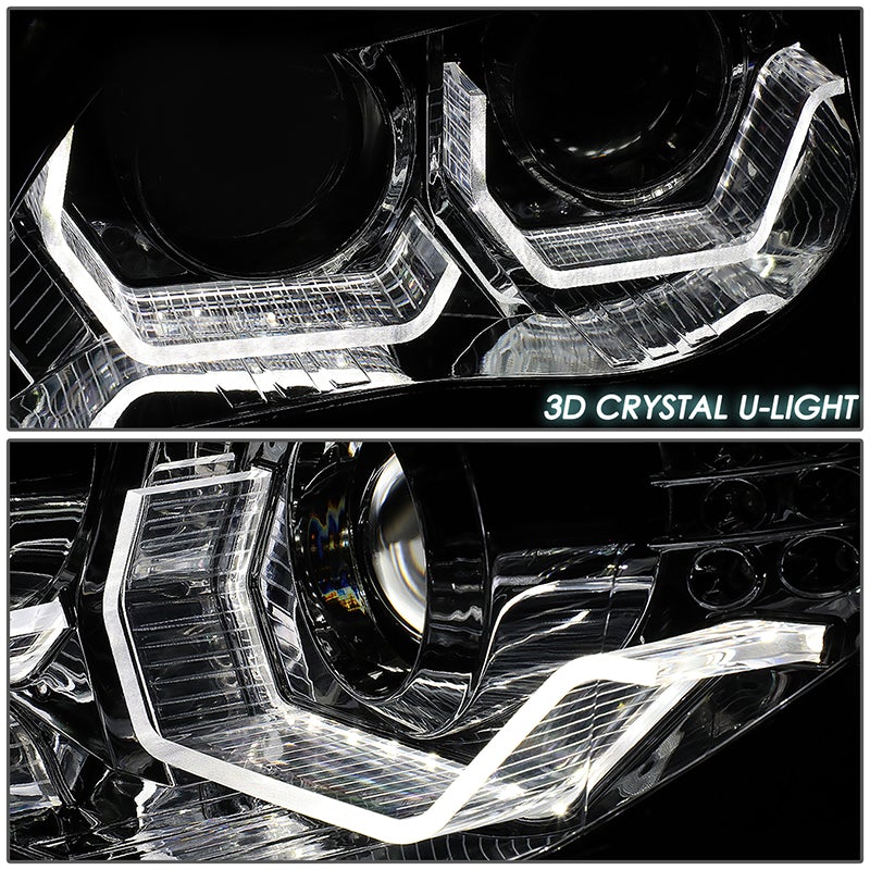 LED DRL U-Halo Sequential Projector Headlights<br>08-10 BMW 528i 535i 550i M5
