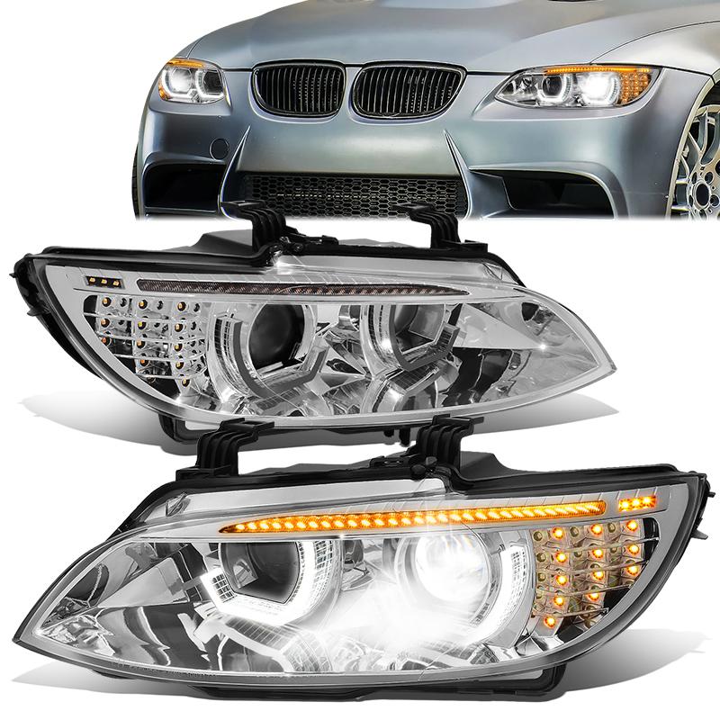 LED DRL U-Halo Sequential Projector Headlights<br>07-10 BMW 328i 335i / Xi / xDrive