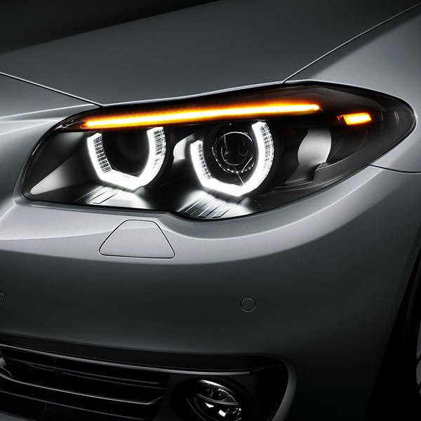 LED DRL U-Halo Sequential Projector Headlights<br>11-13 BMW 528i 535i 550i / xDrive