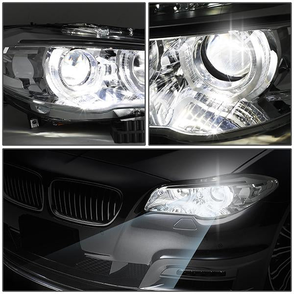 LED DRL U-Halo Sequential Projector Headlights<br>11-13 BMW 528i 535i 550i / xDrive