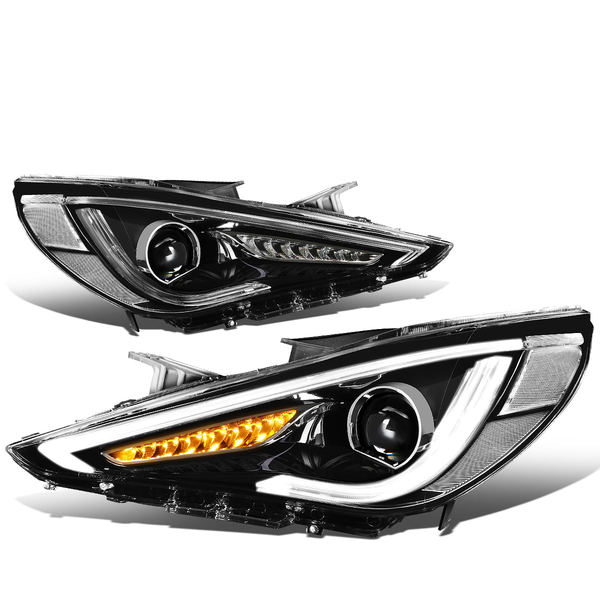 LED DRL Sequential Projector Headlights<br>11-14 Hyundai Sonata