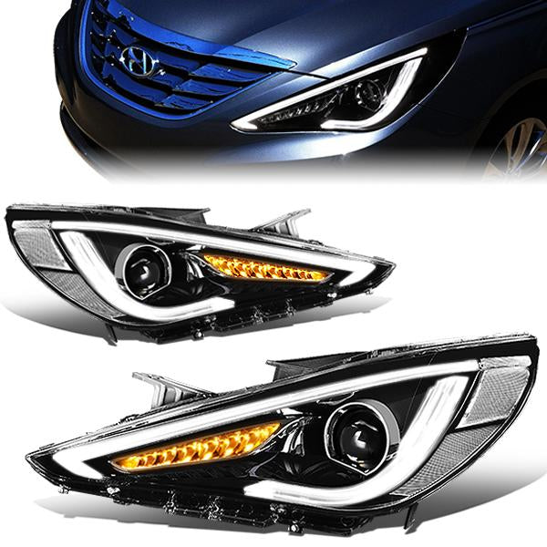 LED DRL Sequential Projector Headlights<br>11-14 Hyundai Sonata