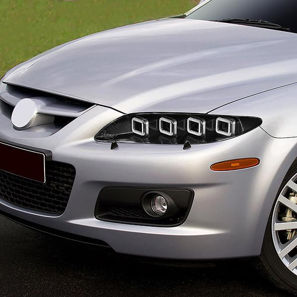 LED DRL Halo Sequential Headlights<br>03-05 Mazda 6