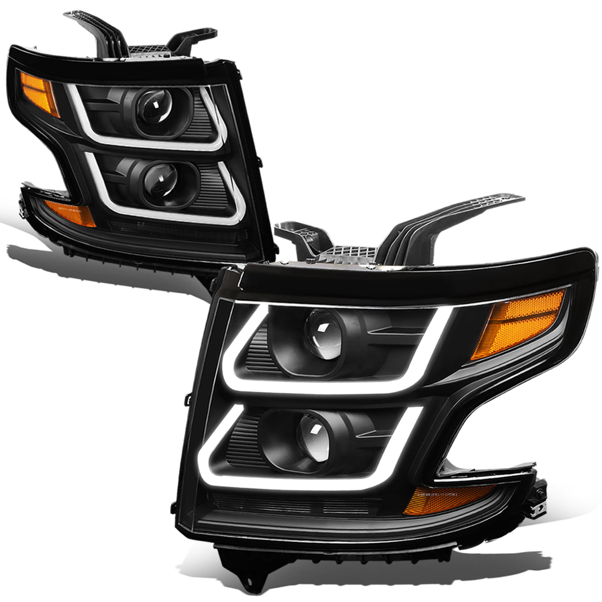 LED DRL Projector Headlights<br>15-20 Chevy Tahoe Suburban, 16-19 Suburban 3500HD