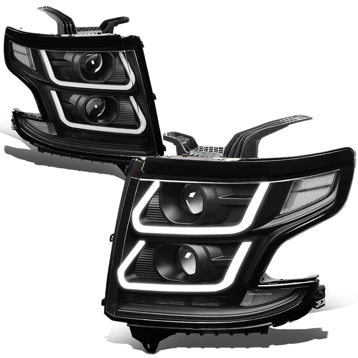 LED DRL Projector Headlights<br>15-20 Chevy Tahoe Suburban, 16-19 Suburban 3500HD