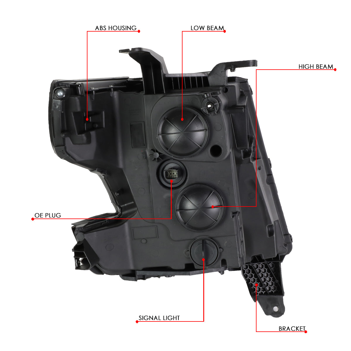 LED DRL Projector Headlights<br>15-20 Chevy Tahoe Suburban, 16-19 Suburban 3500HD