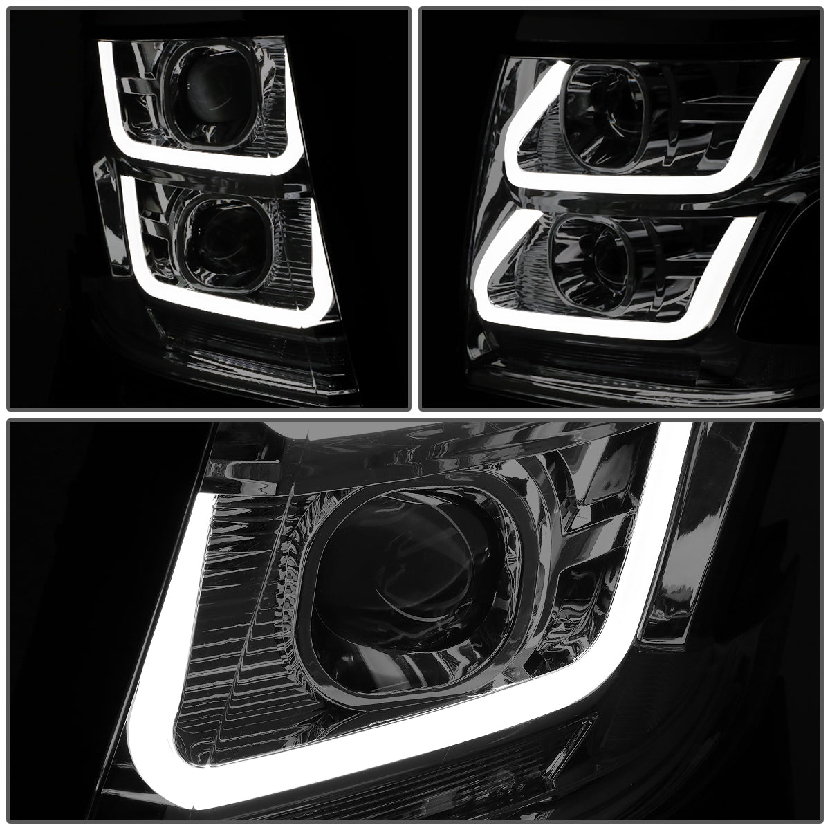 LED DRL Projector Headlights<br>15-20 Chevy Tahoe Suburban, 16-19 Suburban 3500HD