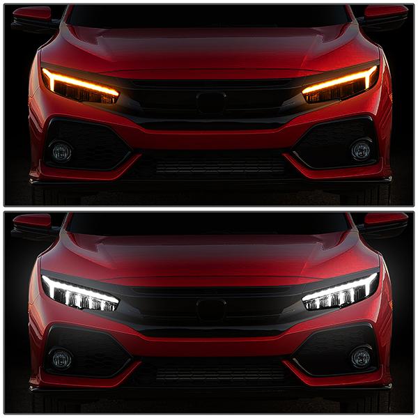 LED DRL Sequential Headlights<br>16-18 Honda Civic