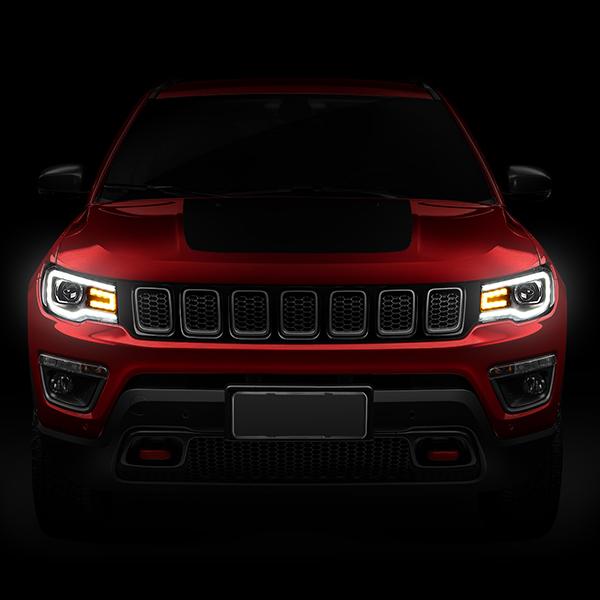 LED DRL Projector Headlights<br>17-21 Jeep Compass MP