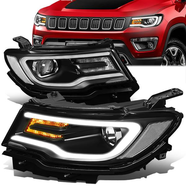 LED DRL Projector Headlights<br>17-21 Jeep Compass MP