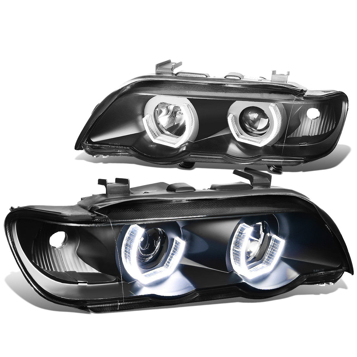 LED DRL Halo Projector Headlights<br>00-03 BMW X5