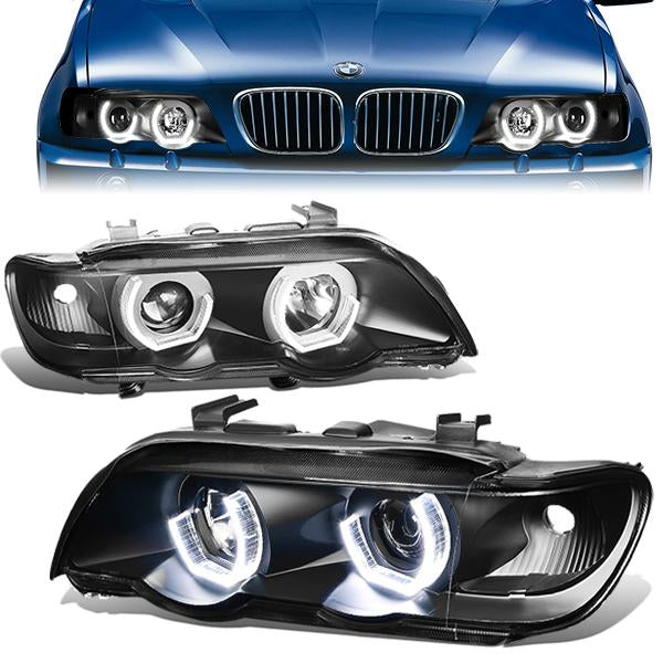 LED DRL Halo Projector Headlights<br>00-03 BMW X5