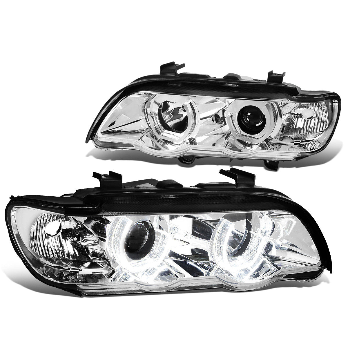 LED DRL Halo Projector Headlights<br>00-03 BMW X5