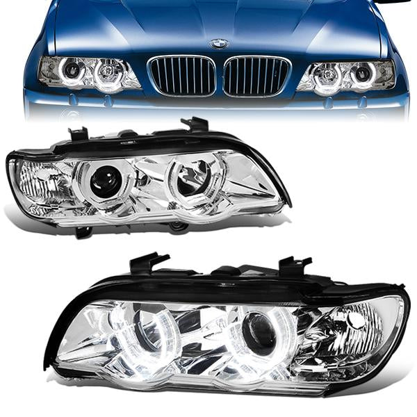 LED DRL Halo Projector Headlights<br>00-03 BMW X5