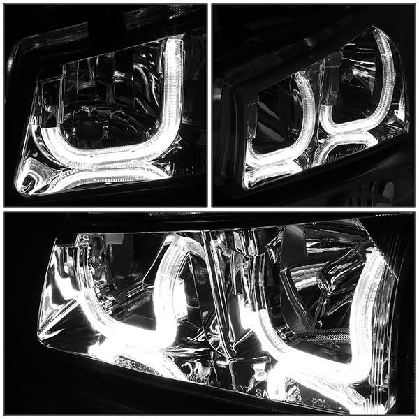 LED DRL Halo Headlights<br>03-06 Chevy Avalanche Silverado 1500-3500